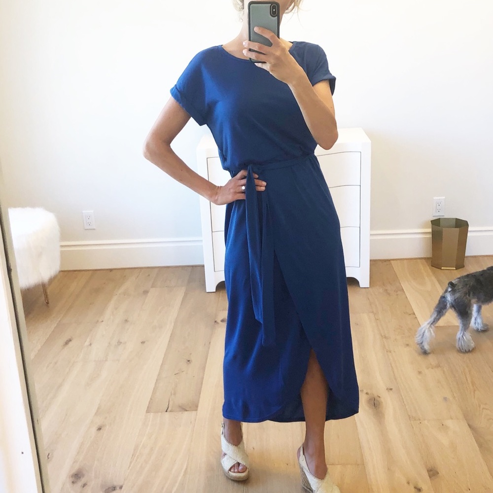 🟡 SALE! CÔTE D AZUR Blue Wrap Maxi Dress - Picture 7 of 11